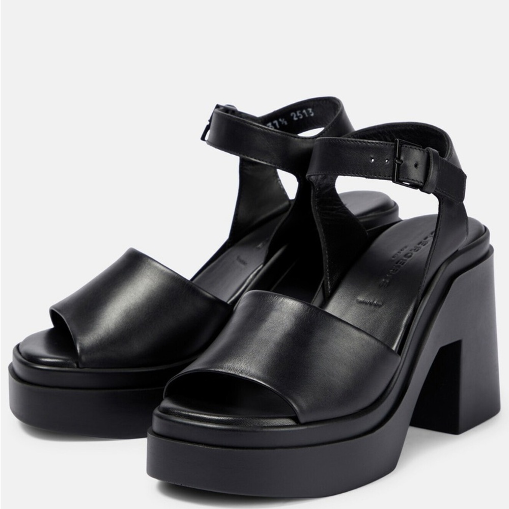 Robert Clergerie Black Leather Platform Heels